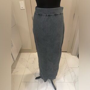 Grey Ribbed Skirt  - Mineral washed